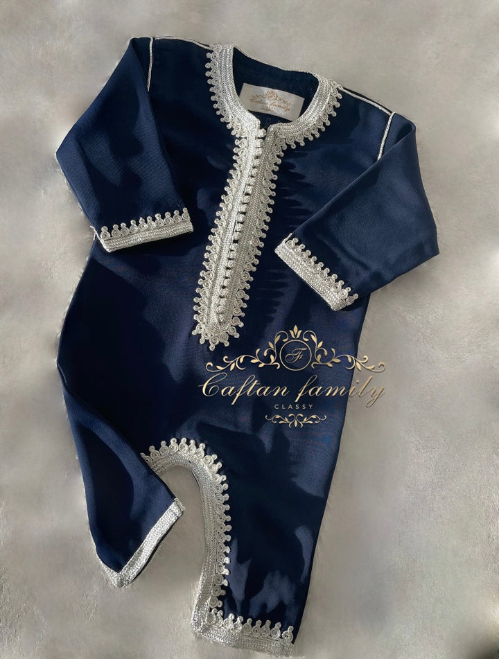 Grenouillère dabana bleu marine sfifa argenté