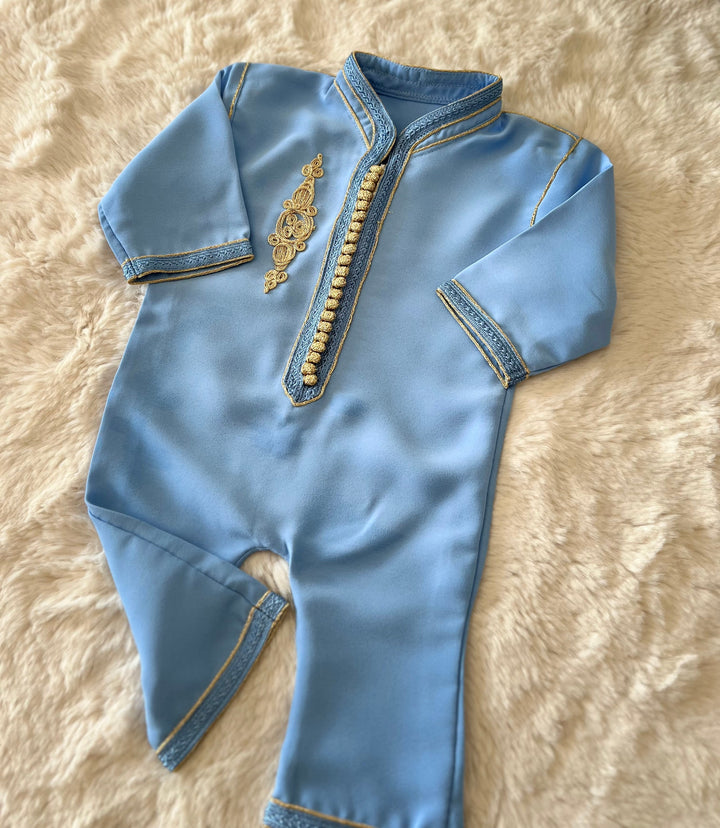Grenouillère col officier bleu