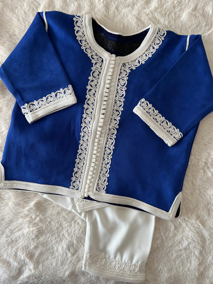 Jabador en daim bleu roi sfifa blanche