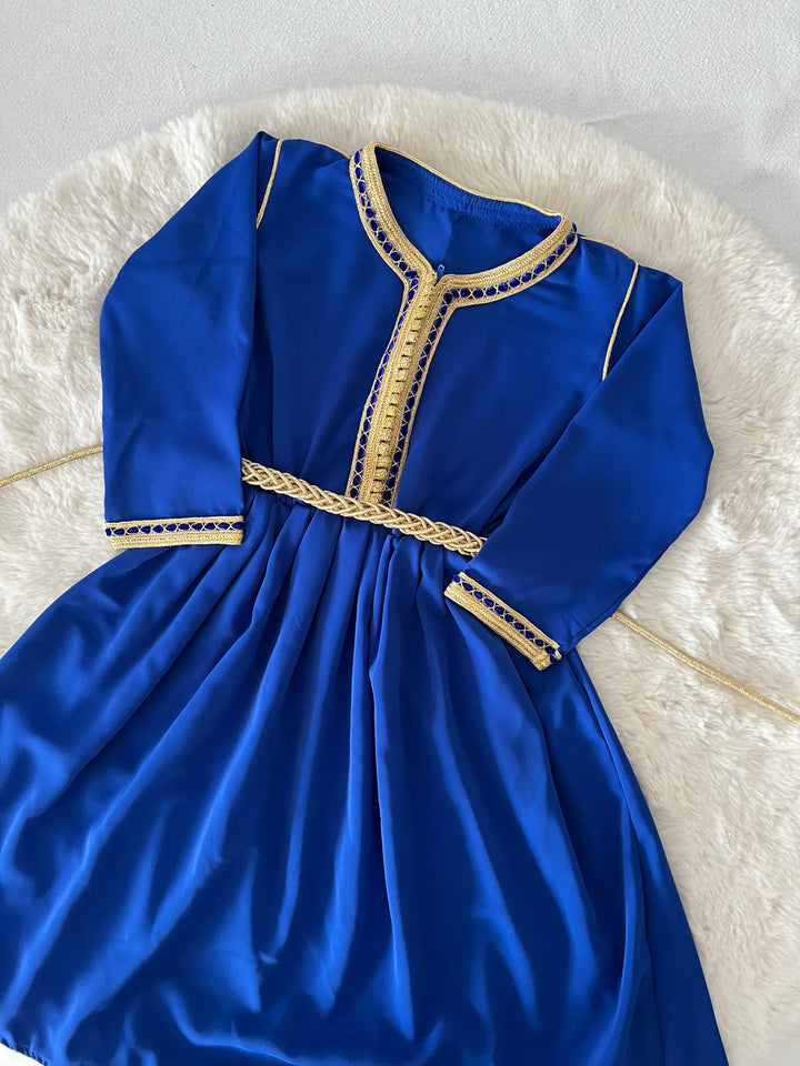 Robe Caftan bleu roi