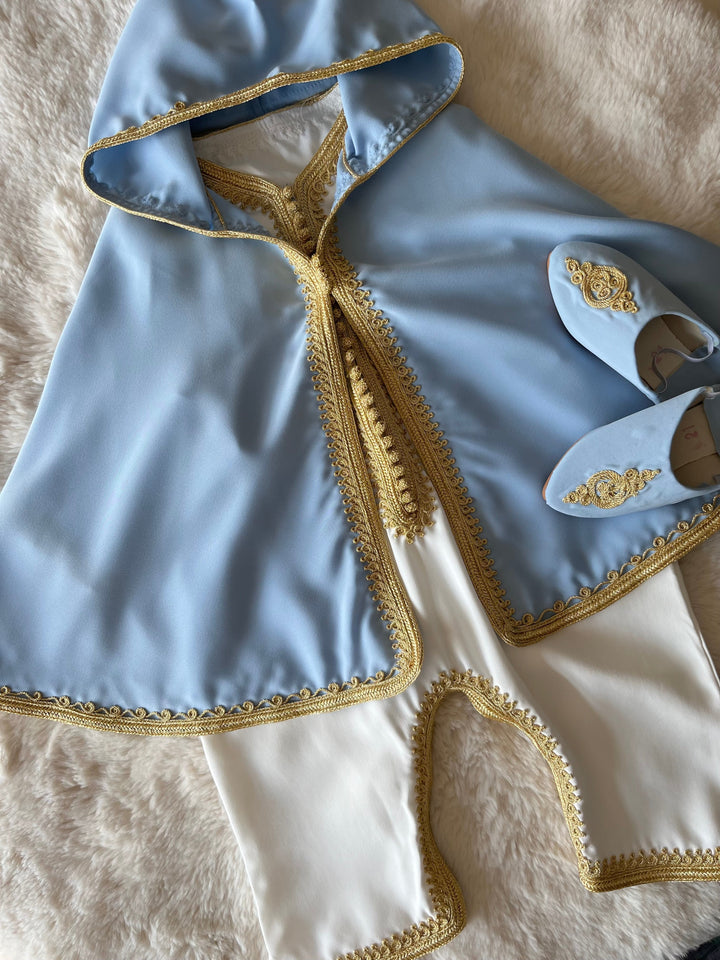 Pack grenouillère à cape & babouches assortis