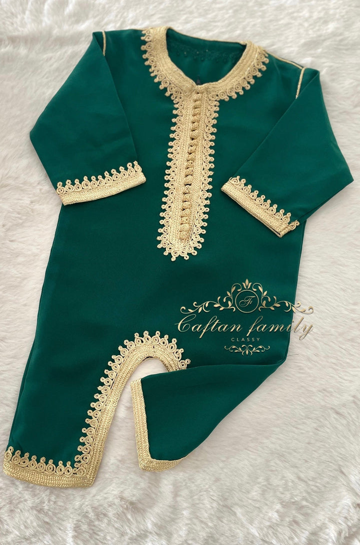 Grenouillère dabana vert royal & or