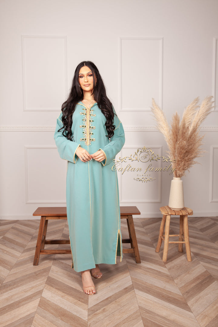 Jellaba Samia Vert d'eau