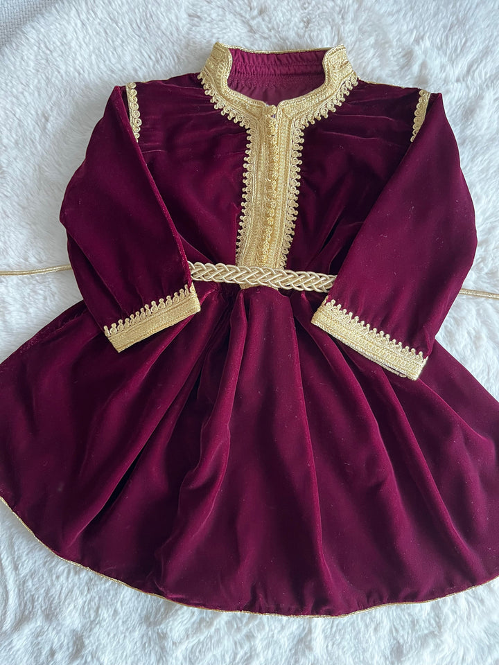 Caftan robe Yaqout bordeaux