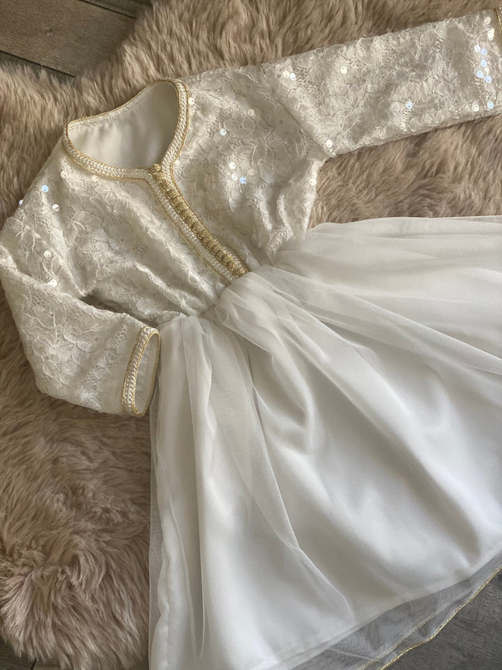 Robe caftan blanche Amira 3