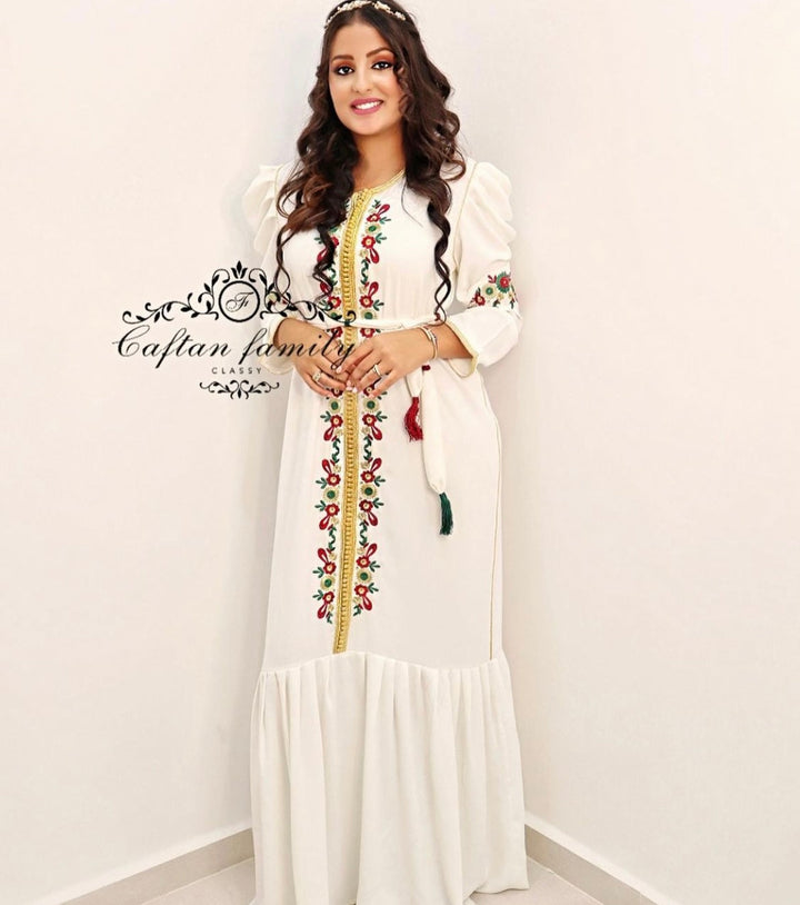Caftan Jinane long blanc