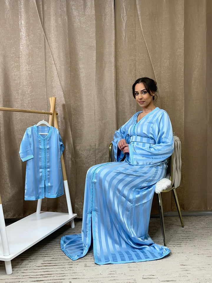 Caftan jawhara bleu ciel