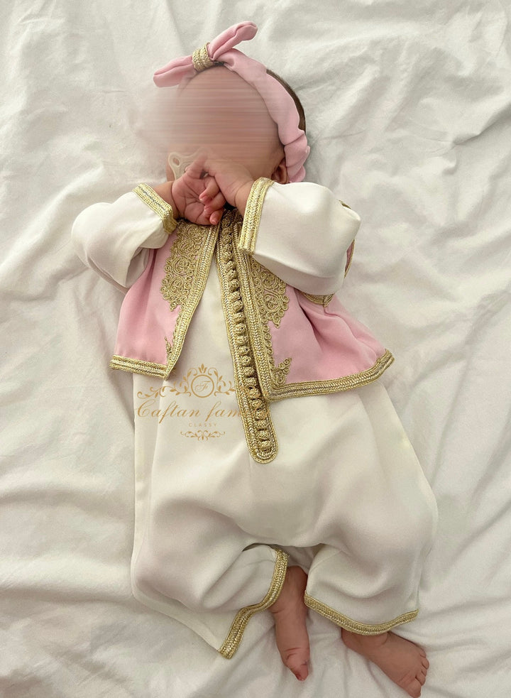 Grenouillère à gilet tahara rose bébé (confection)