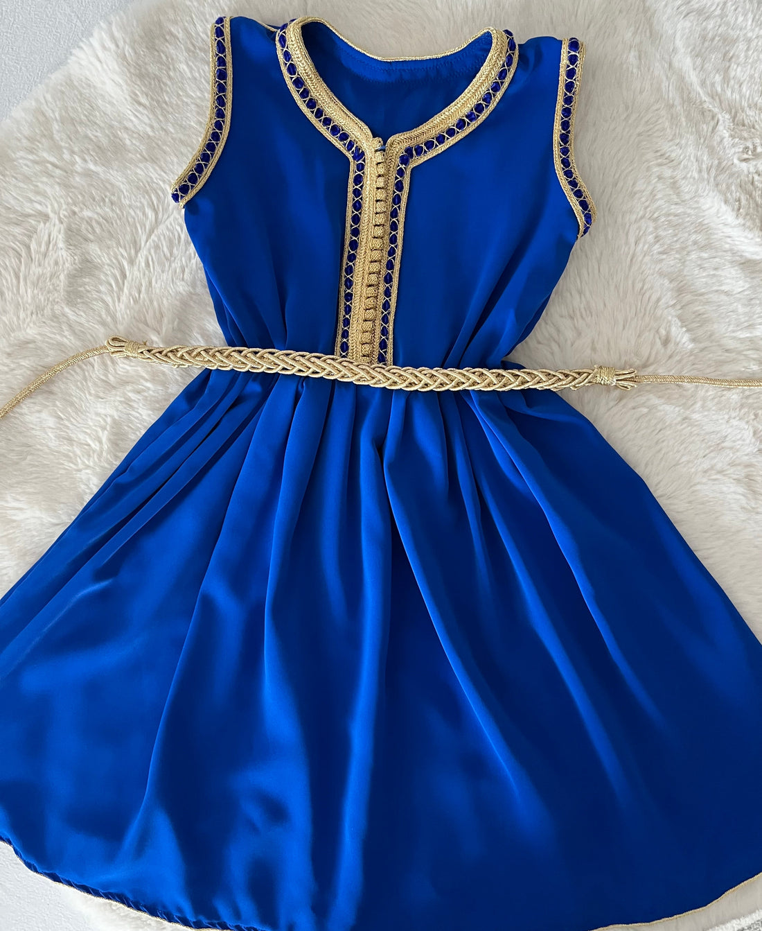 Robe manches courtes bleu roi
