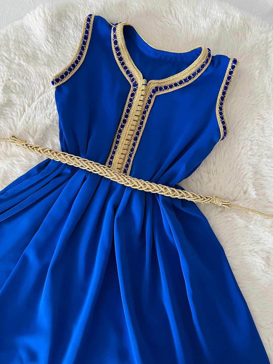 Robe manches courtes bleu roi