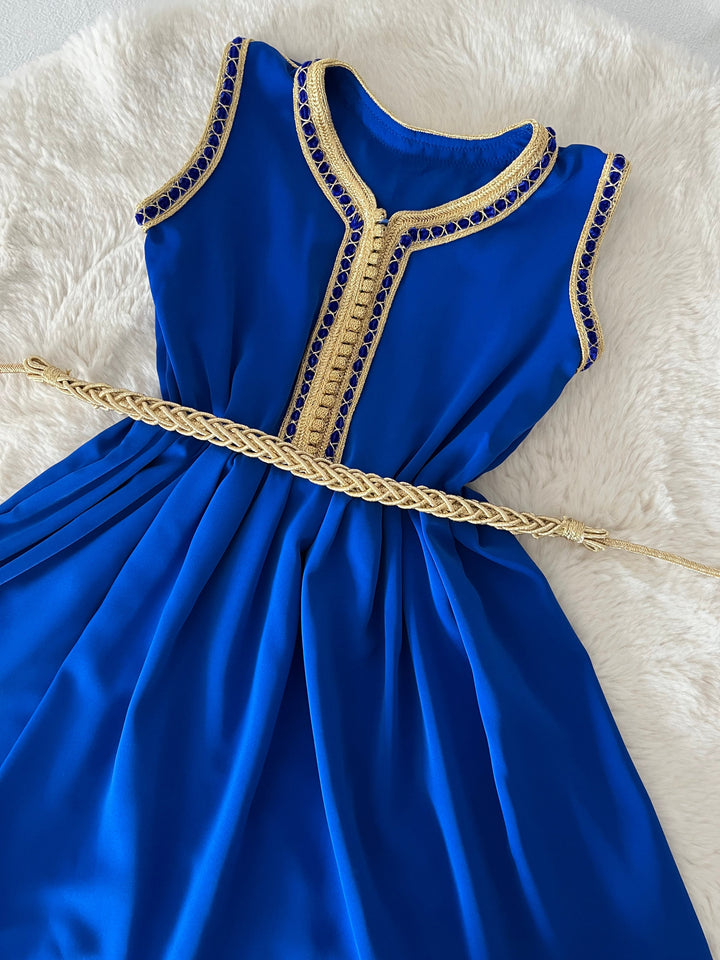 Robe manches courtes bleu roi
