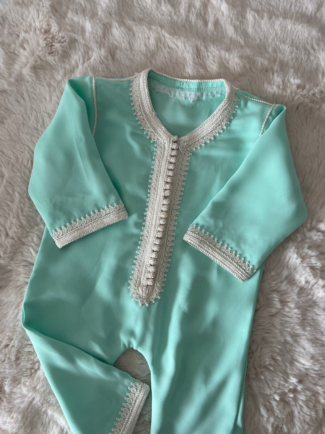 Grenouillère vert eau sfifa blanc