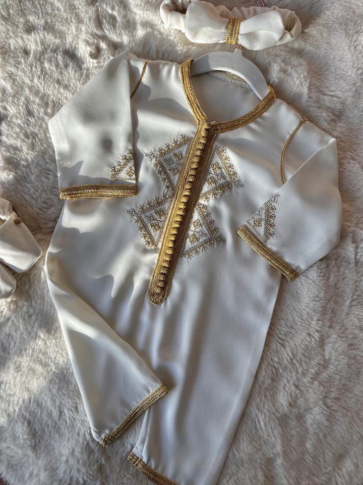 Grenouillère brodée Safia or