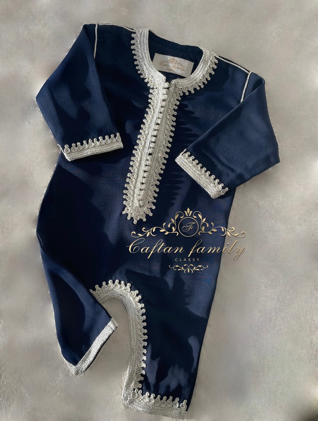 Grenouillère dabana bleu marine sfifa argenté