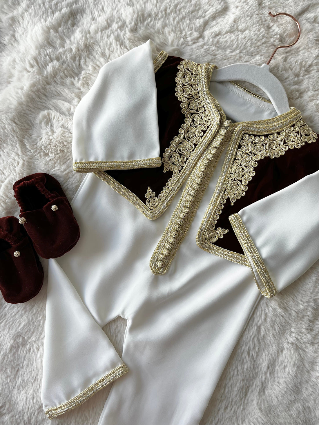 Grenouillère à gilet velours + chaussons (confection)