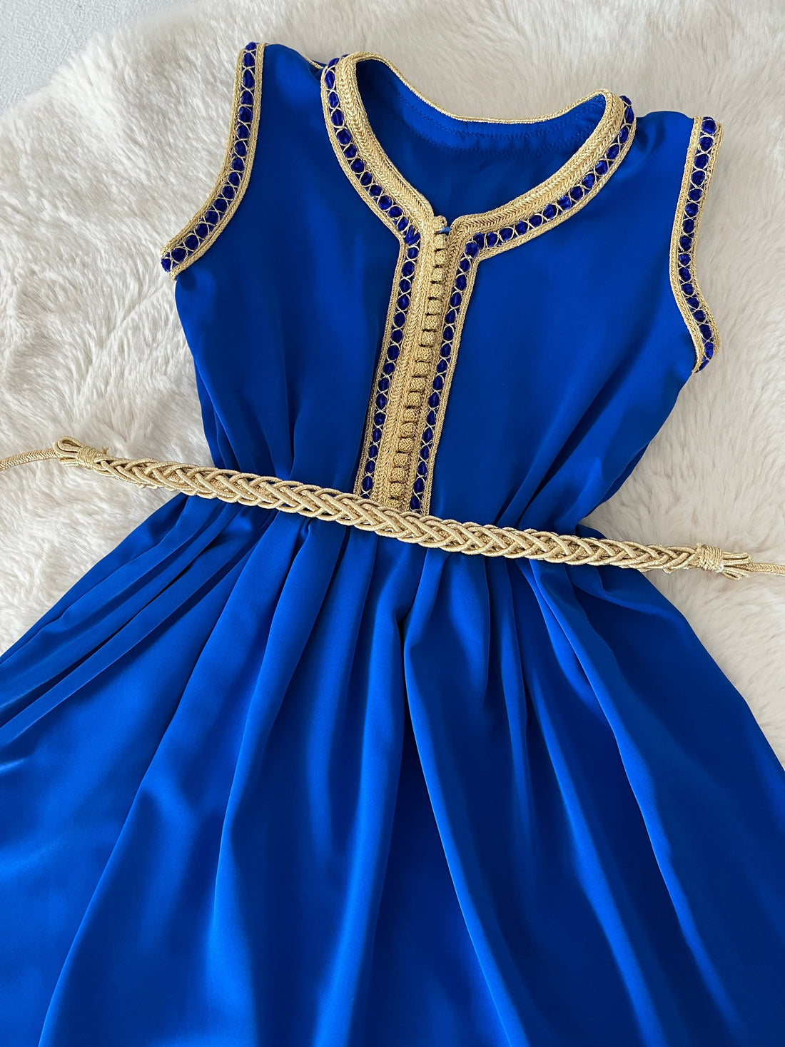 Robe manches courtes bleu roi