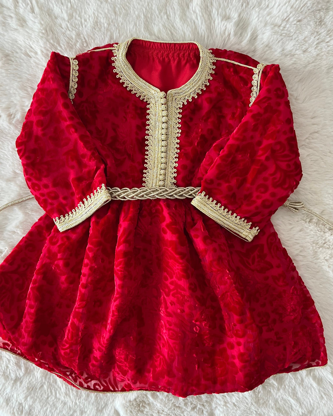 Caftan velvet tlija Layane rouge