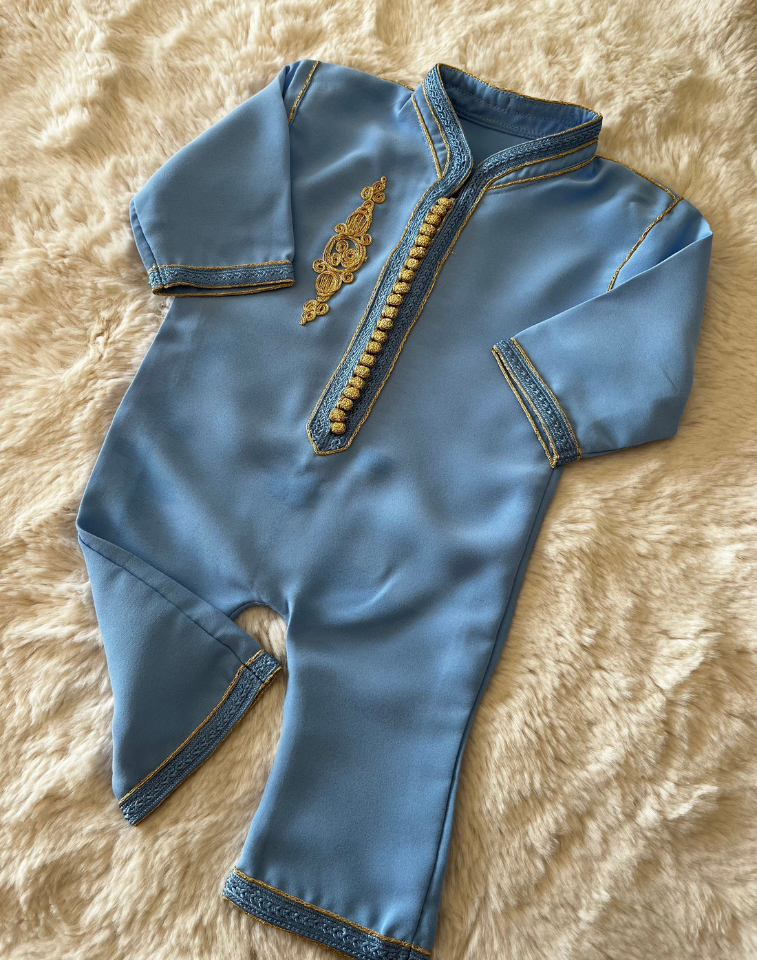 Grenouillère col officier bleu