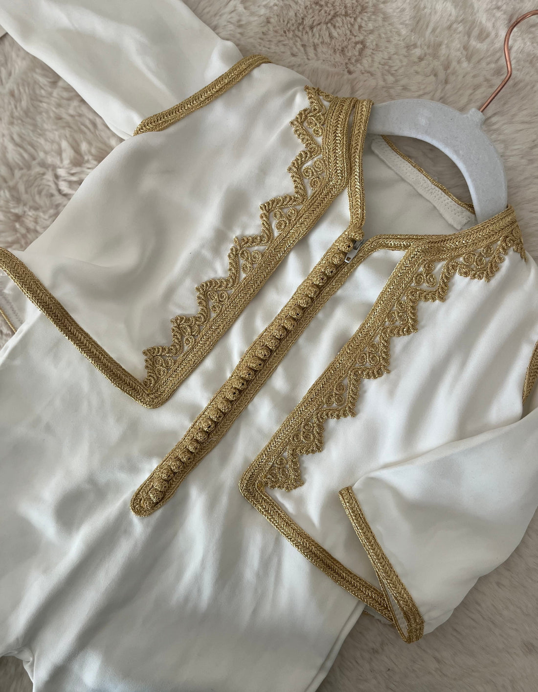 Grenouillère à gilet blanc sfifa or