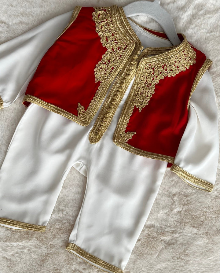 Grenouillère tahara à gilet rouge