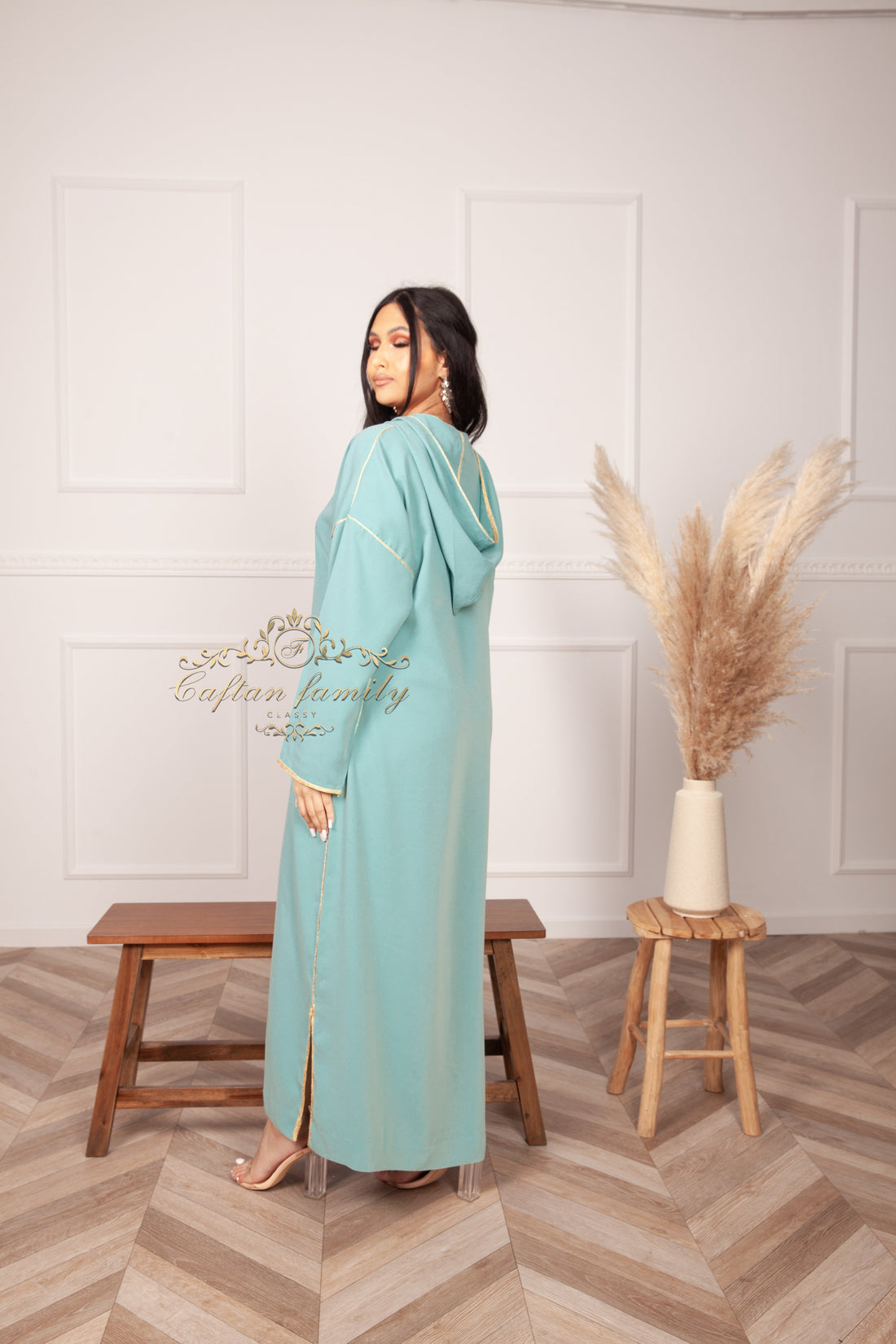 Jellaba Samia Vert d'eau