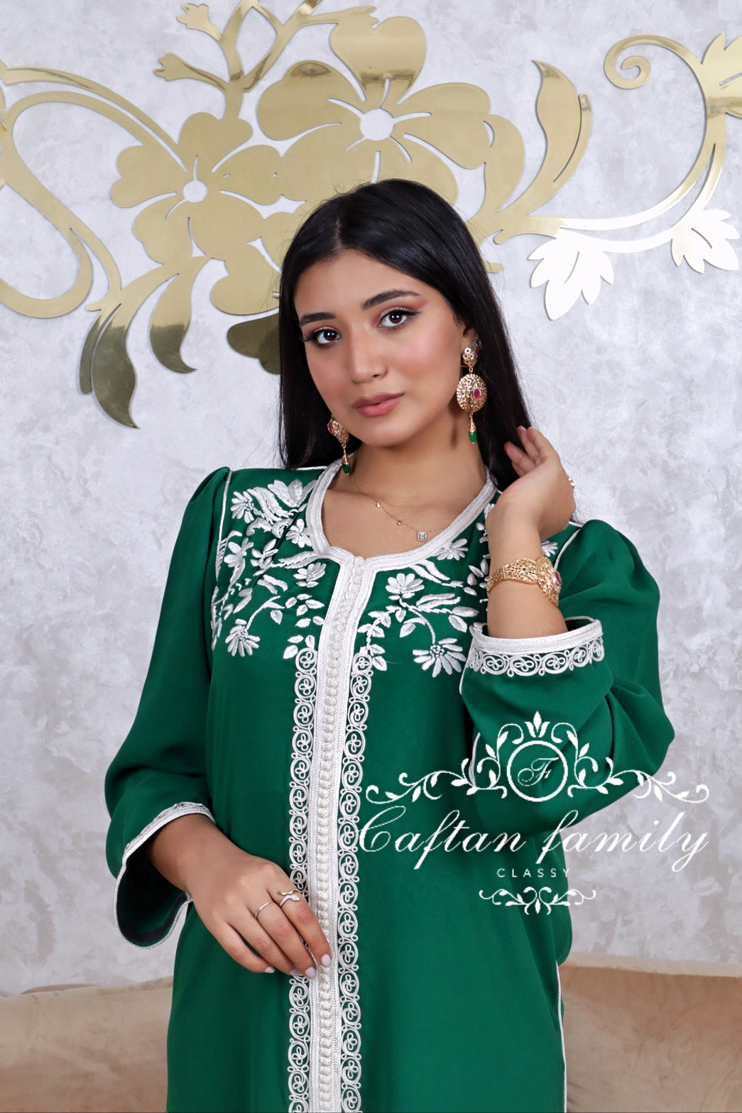 Caftan Asmae Vert royal