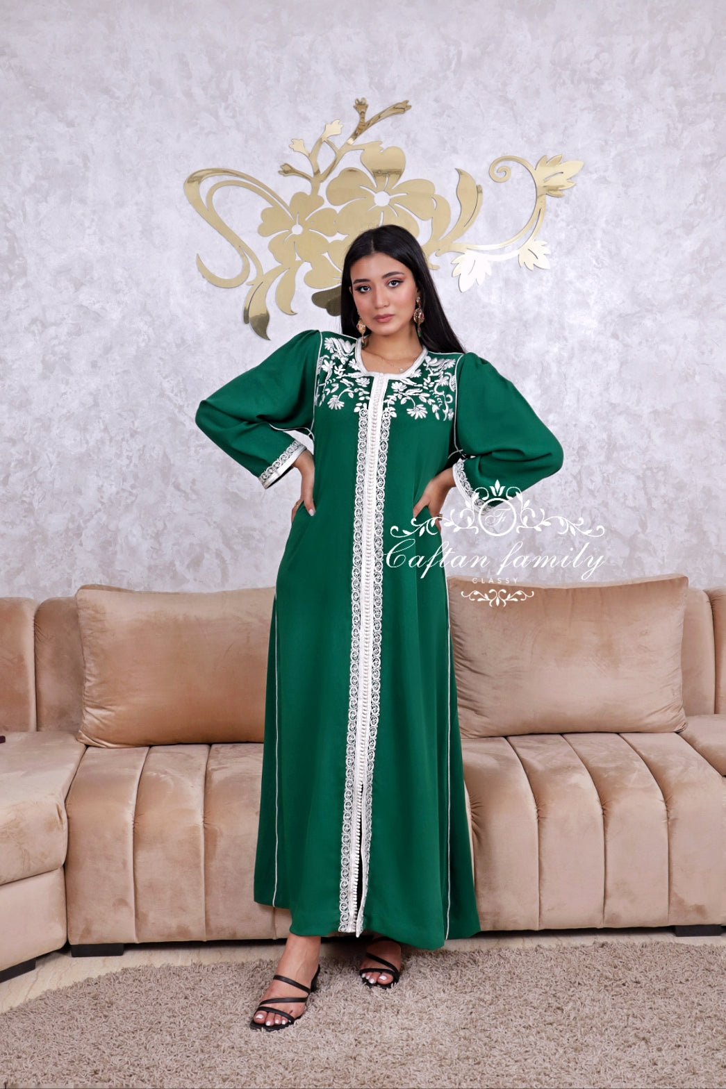 Caftan Asmae Vert royal