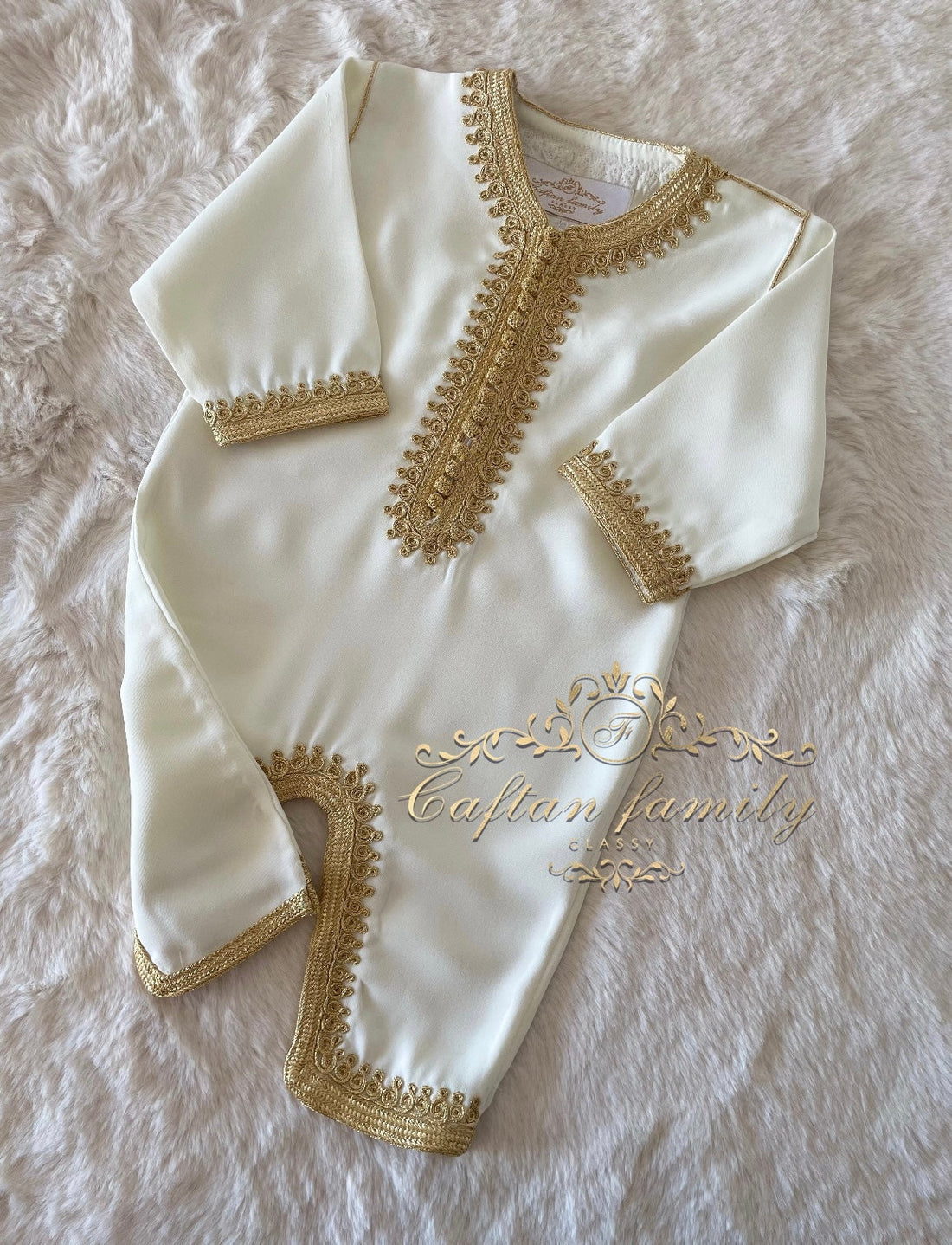 Grenouillère dabana blanche & or