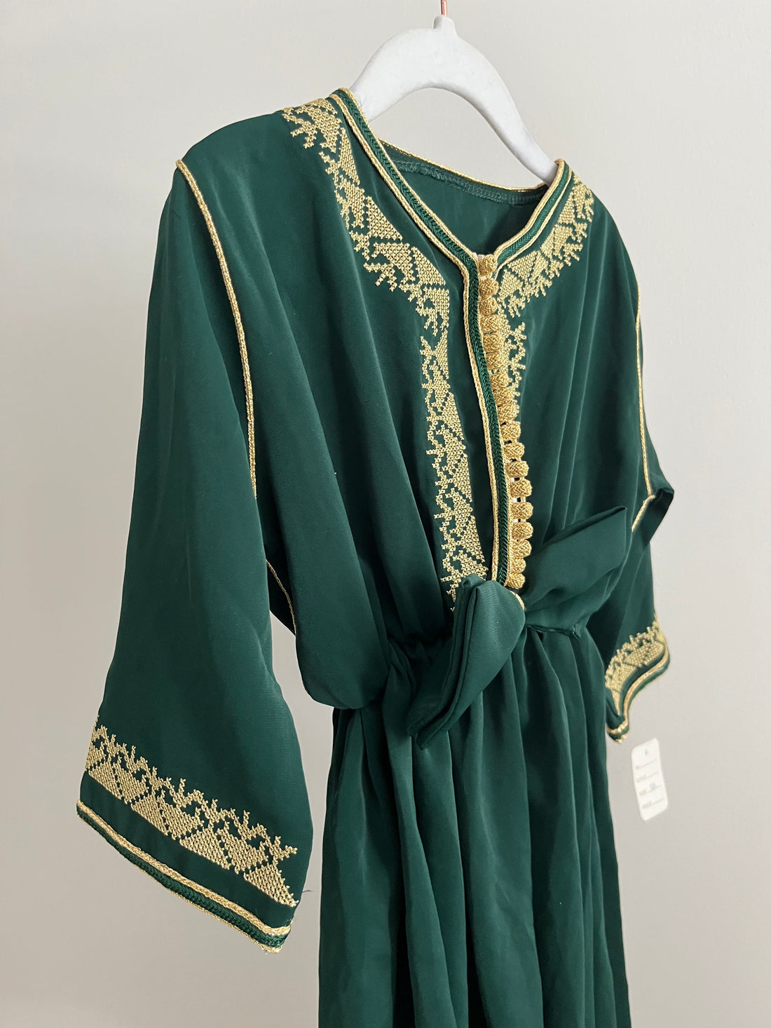 Caftan robe tarz noeud vert royal