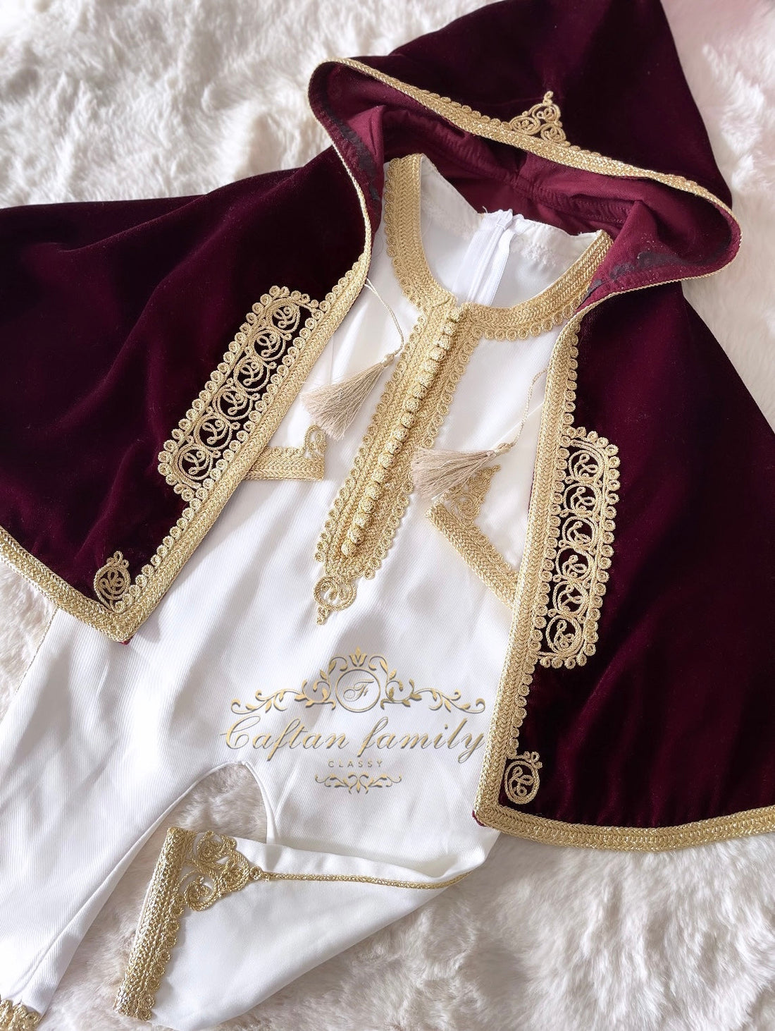 Grenouillère à cape velours Bordeaux (confection)