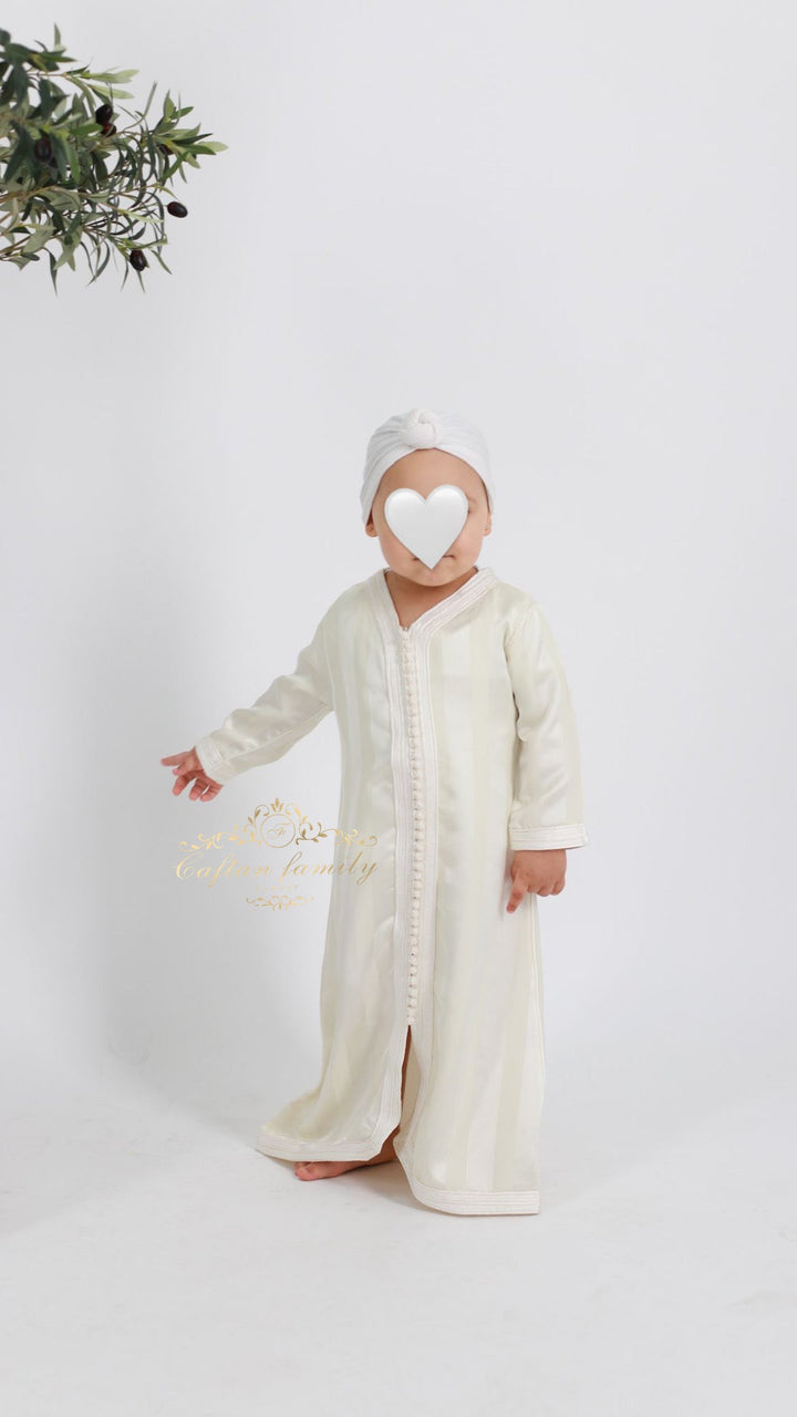 Caftan Jawhara blanc crème