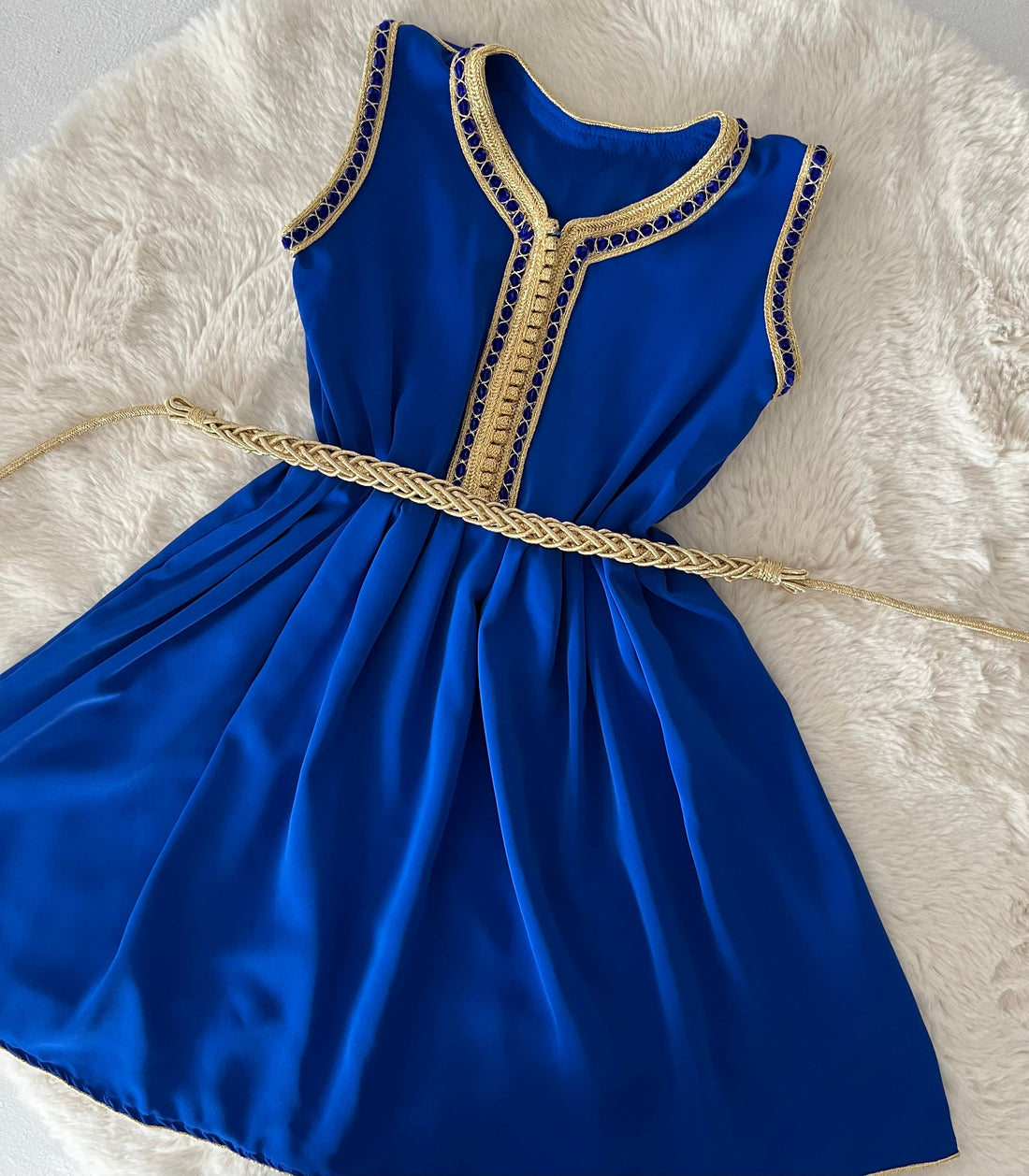 Robe manches courtes bleu roi