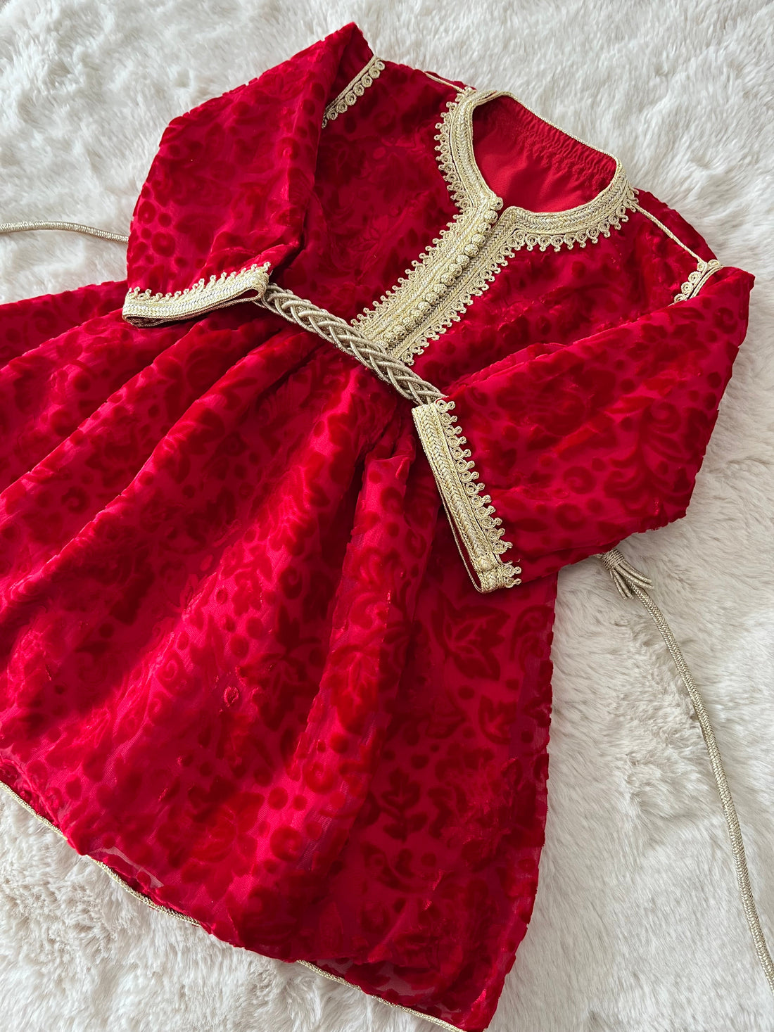 Caftan velvet tlija Layane rouge