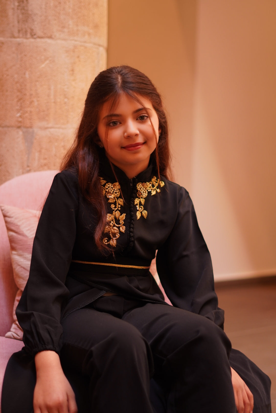 Caftan à pantalon Liyaah noir