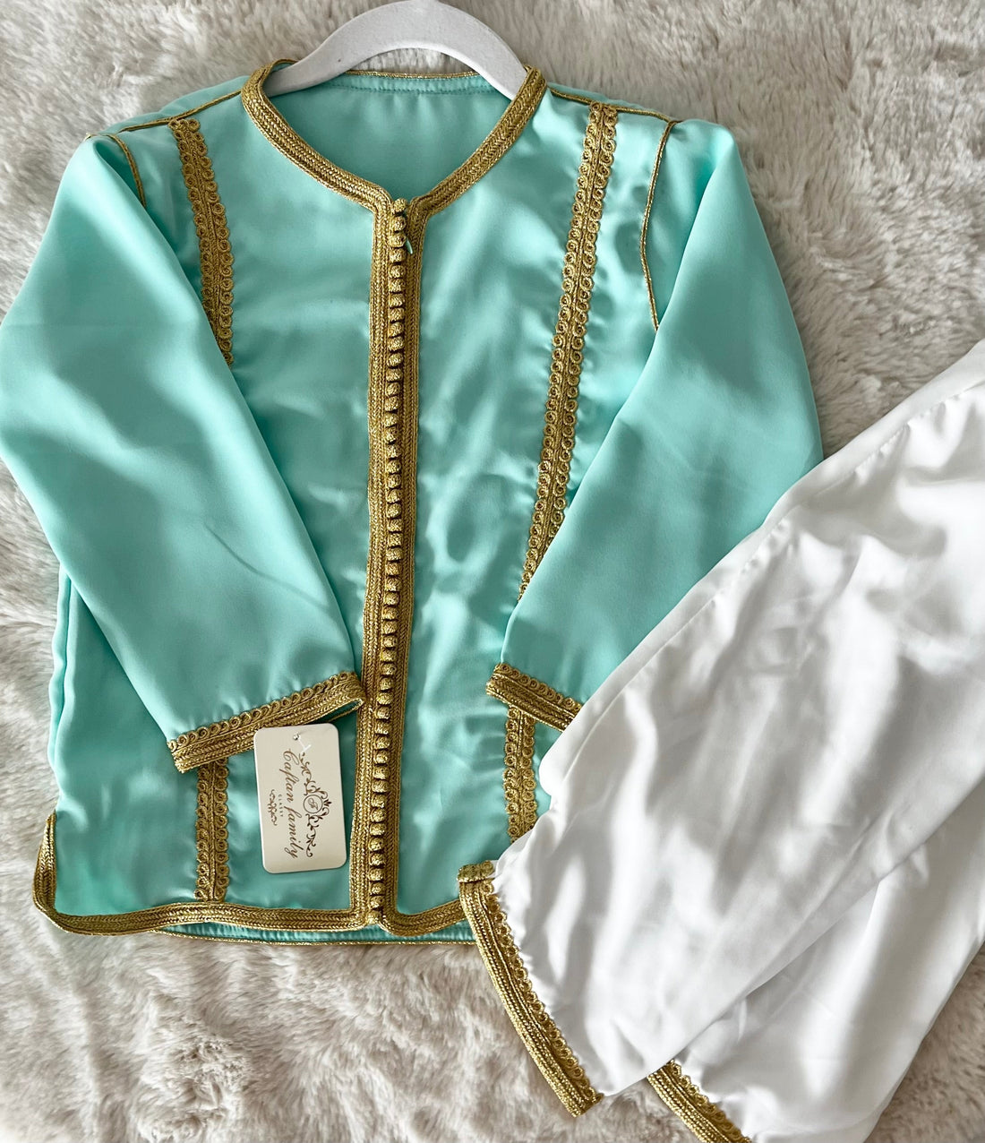 Jabador Malek vert eau à pantalon blanc