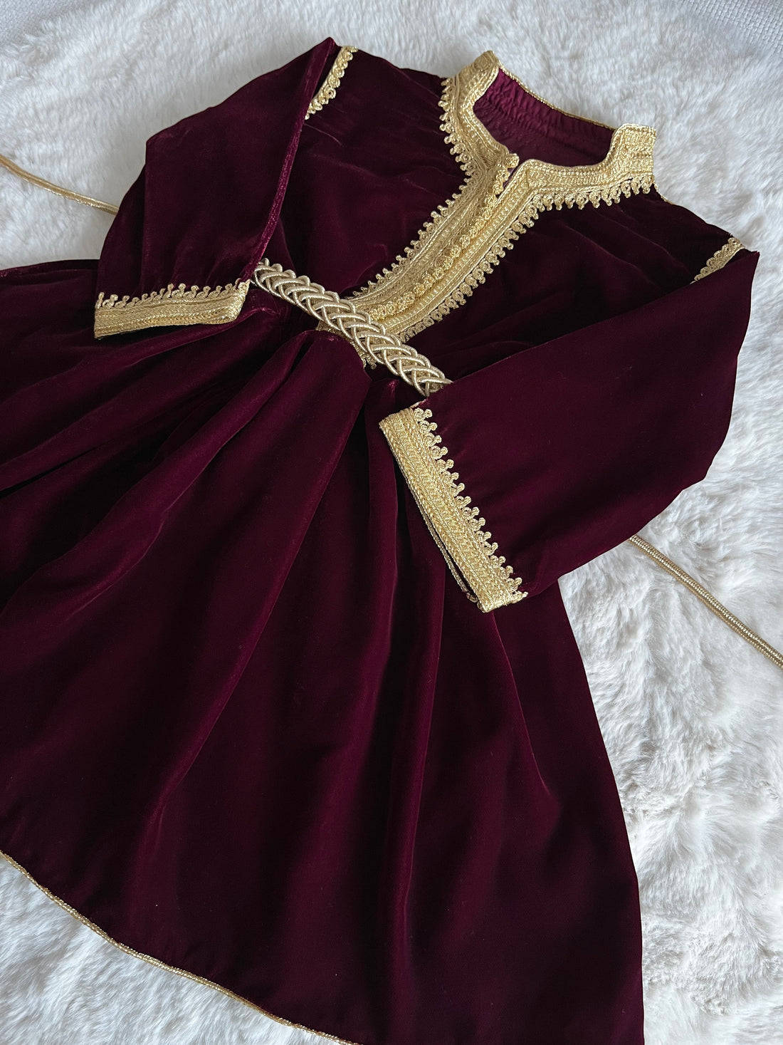 Caftan robe Yaqout bordeaux