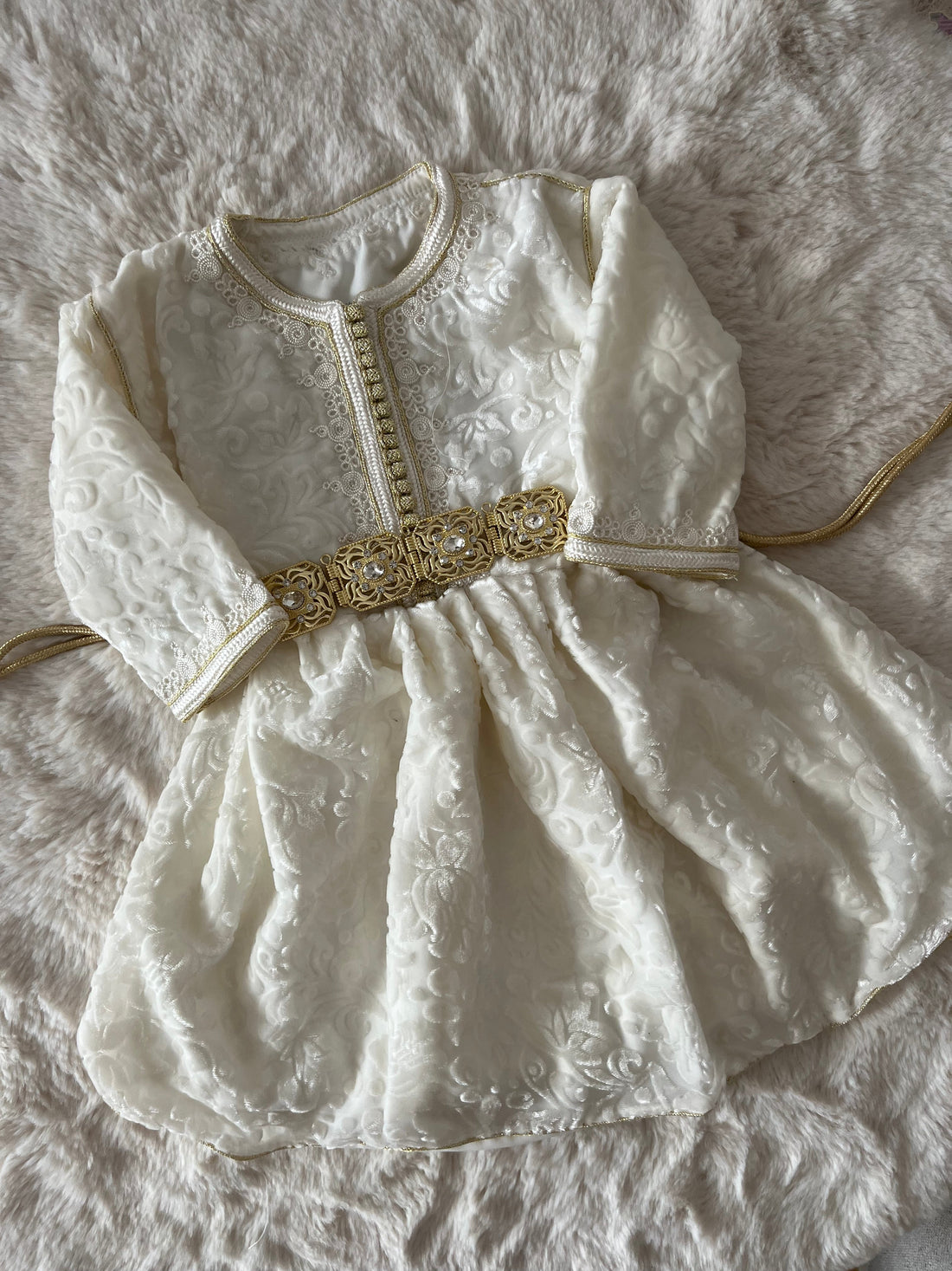 Caftan velvet tlija Layane crème