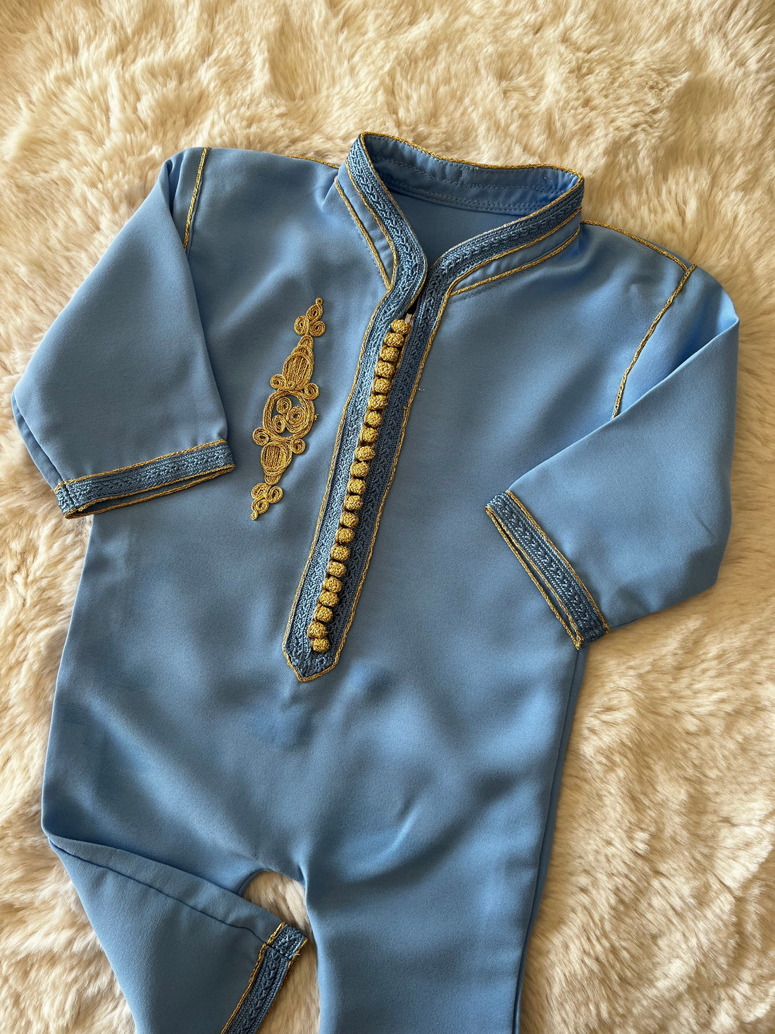 Grenouillère col officier bleu