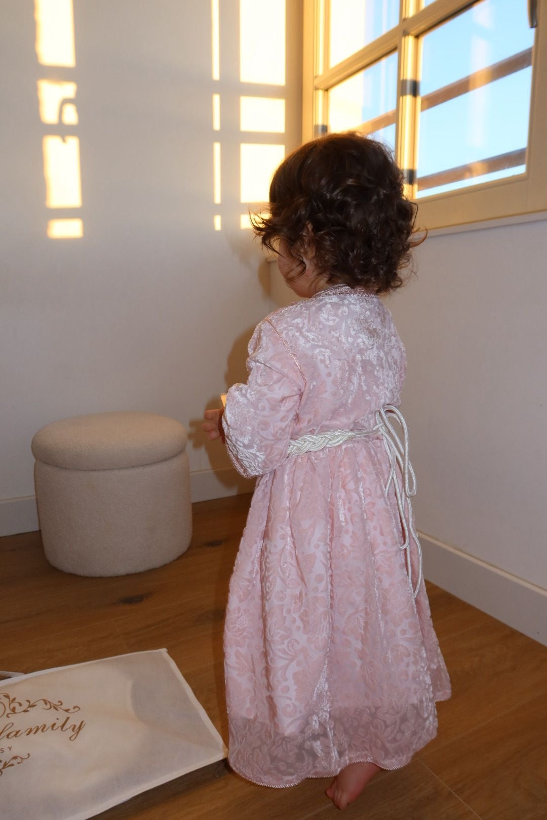 Caftan velvet tlija Layane rose