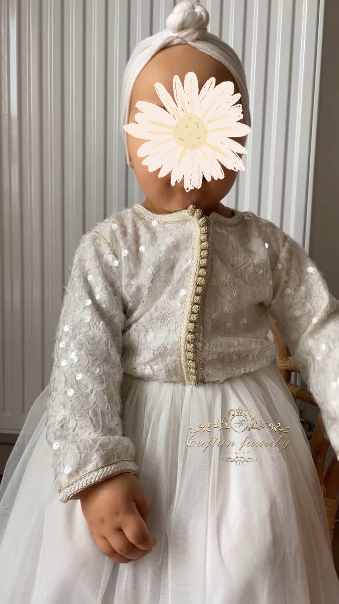 Robe caftan blanche Amira  3