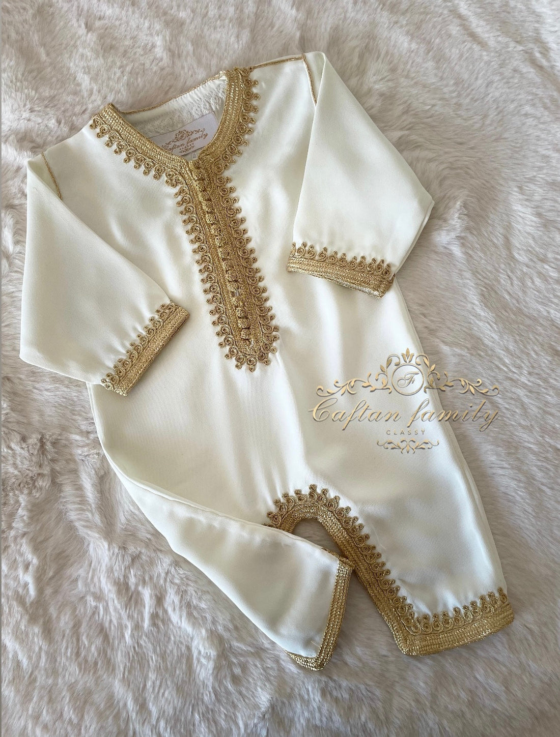 Grenouillère dabana blanche & or