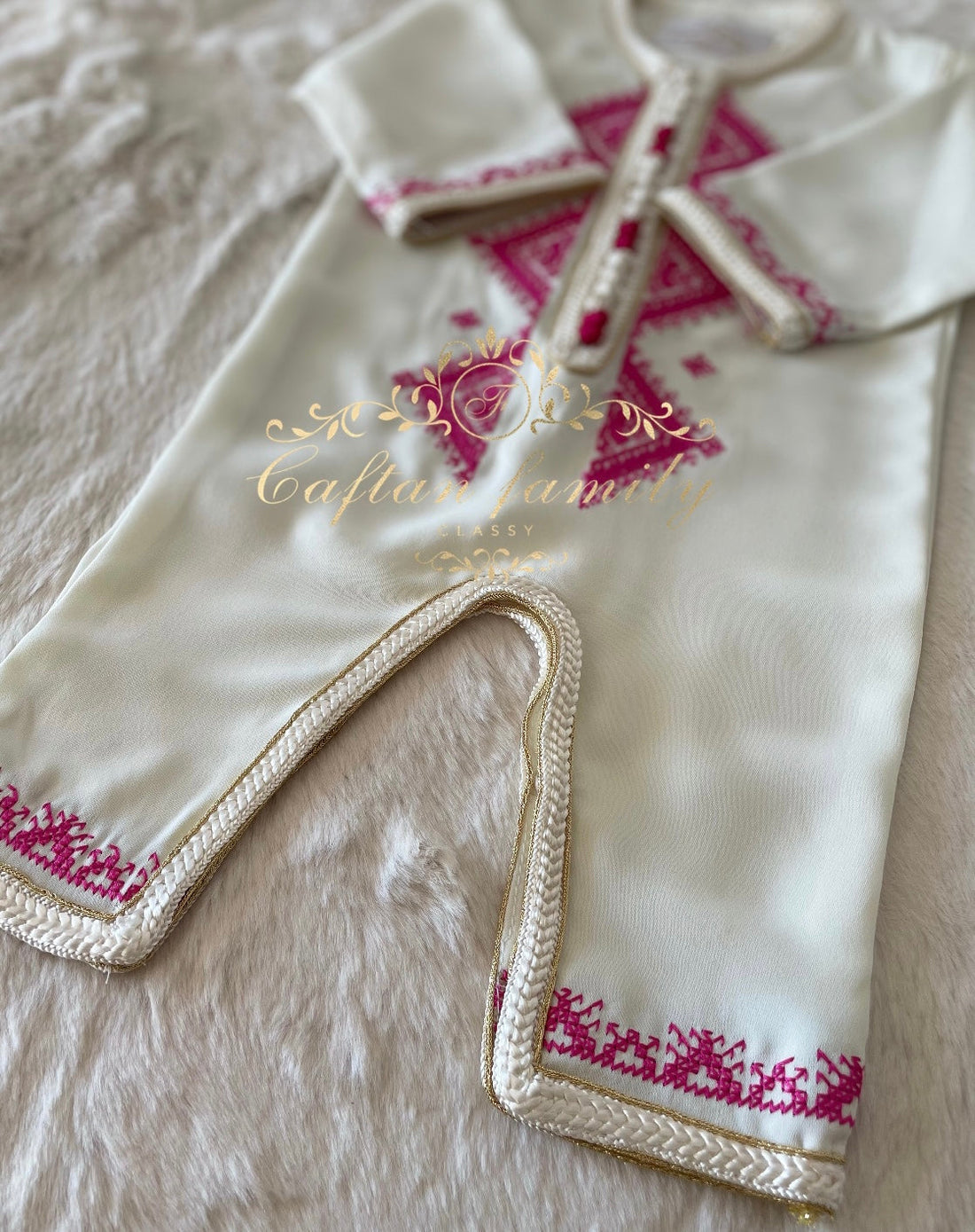 Grenouillère crème tarz fassi fushia