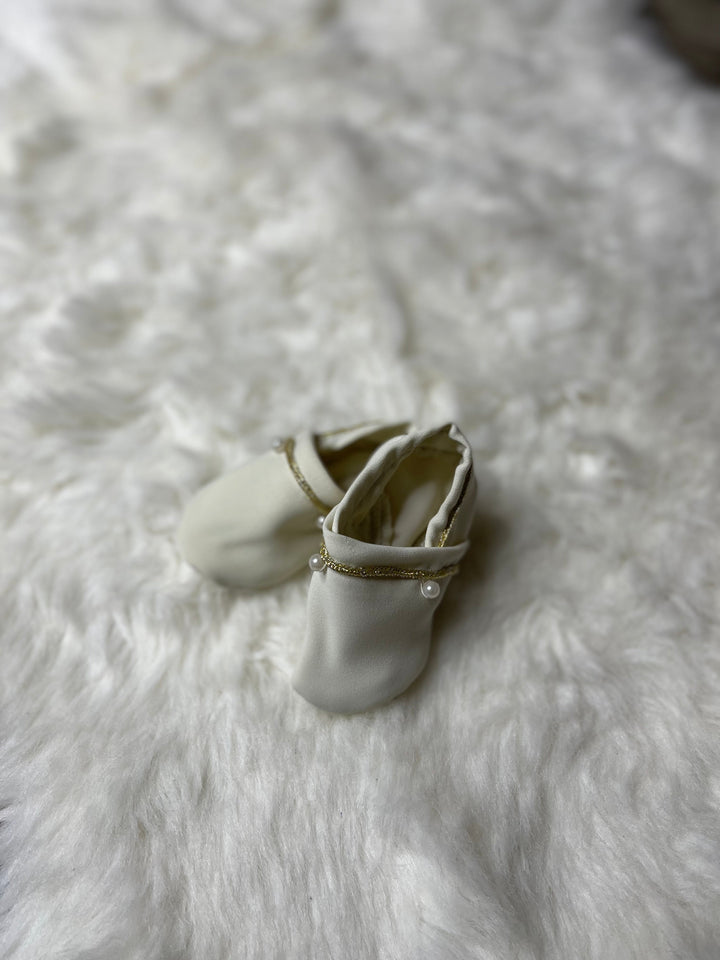 Chausson Blanc cassé perlé