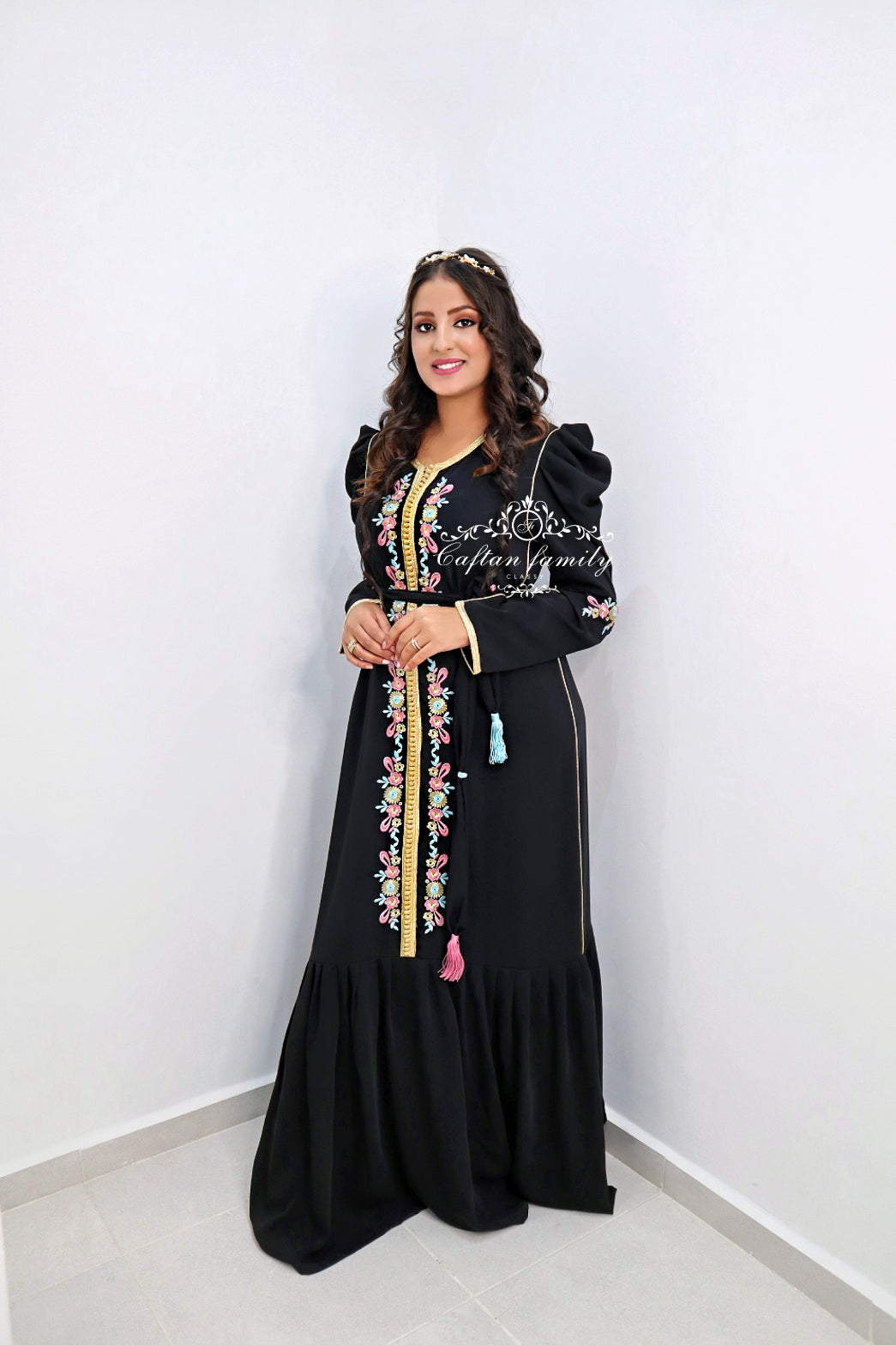 Caftan Jinane long noir